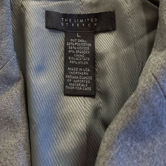 The Limited Stretch Gray Lined Blazer Size Large - Picture 6 of 6